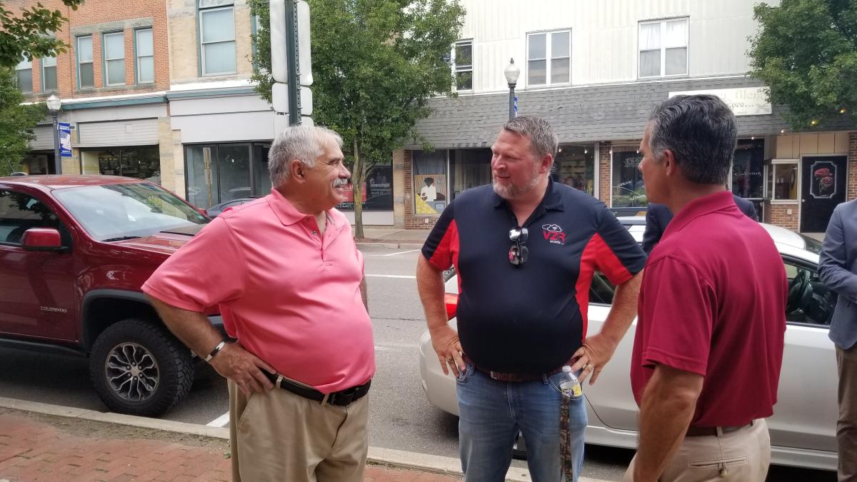 Congressman Meuser with David Kovach, Columbia County commissioner and Greg Martz of Martz Technologies